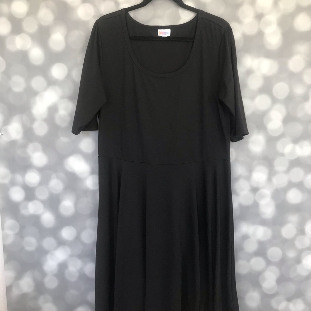 Lularoe Nicole Dress Solid Black Size 3X